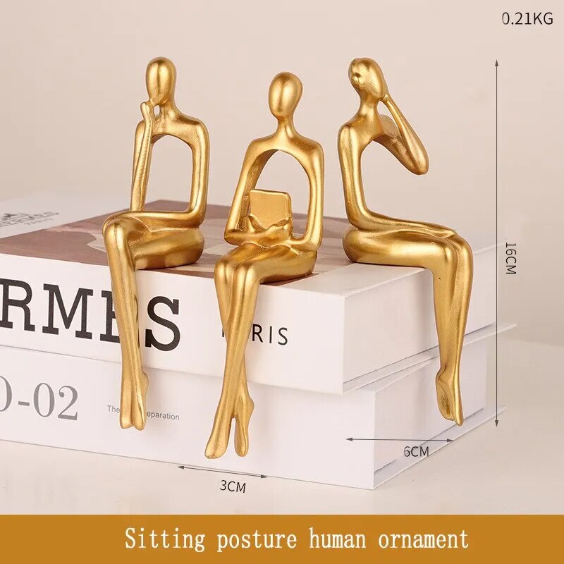 3PCS Home Decoration Statue