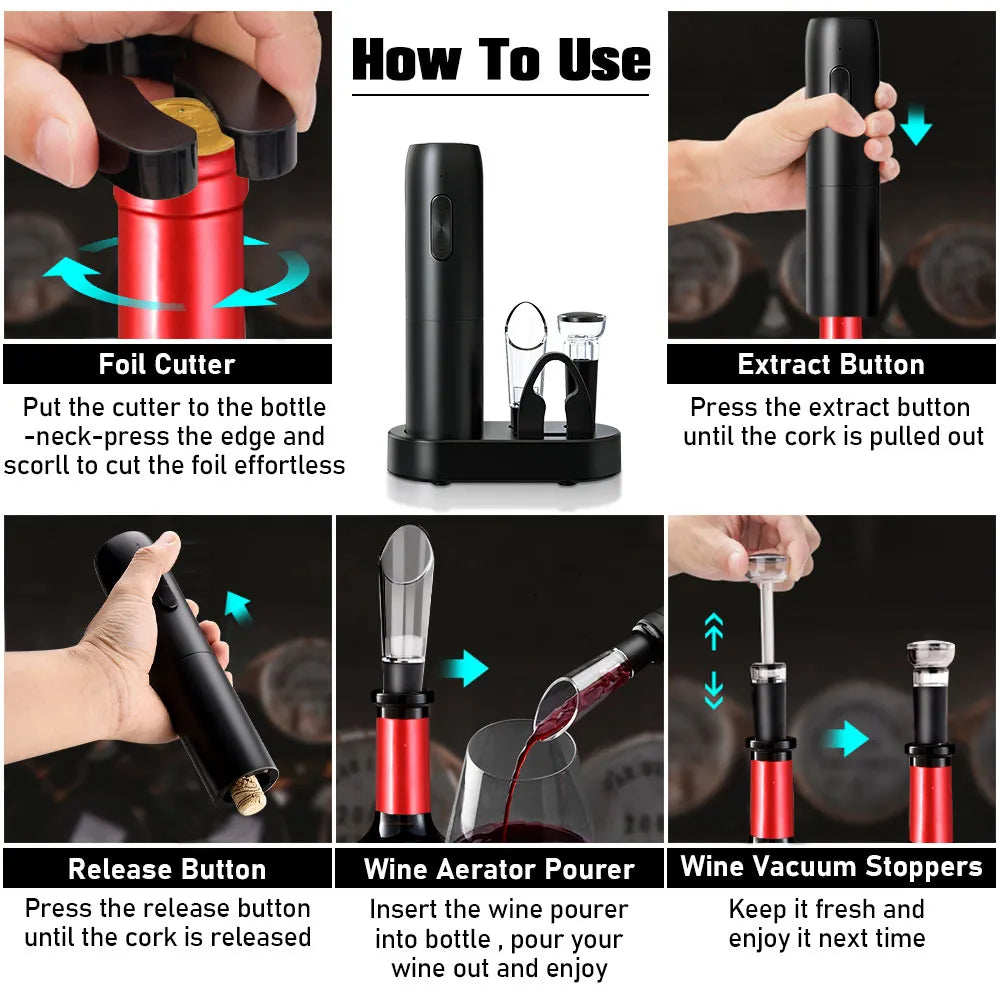 Electric Wine Opener Set