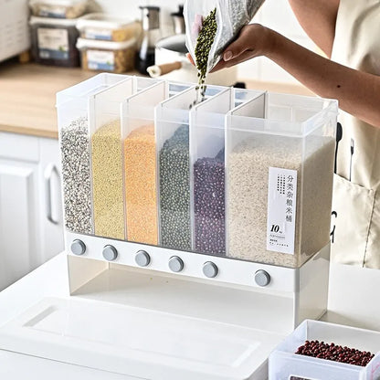 6 Grids Storage Dry Food Dispenser