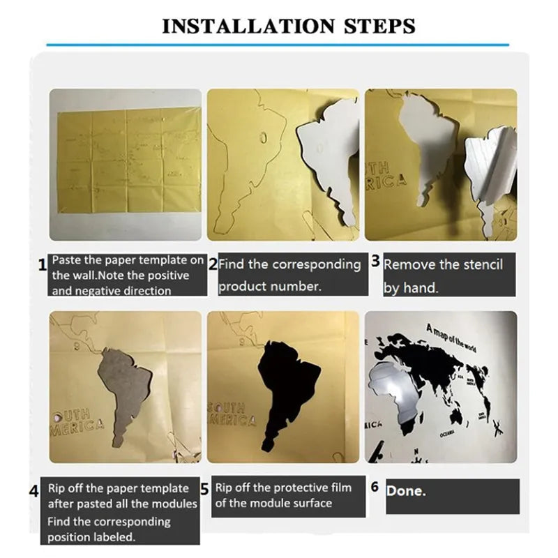 3D World Map Wall