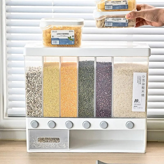 6 Grids Storage Dry Food Dispenser