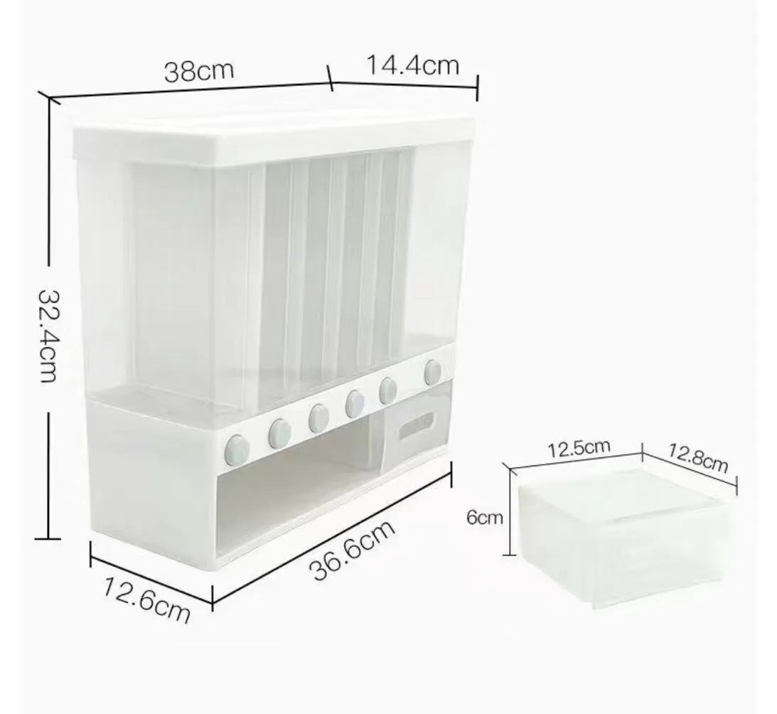 6 Grids Storage Dry Food Dispenser