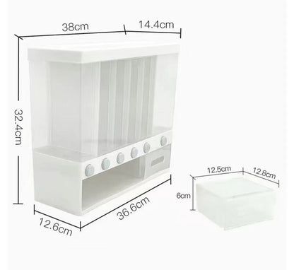 6 Grids Storage Dry Food Dispenser