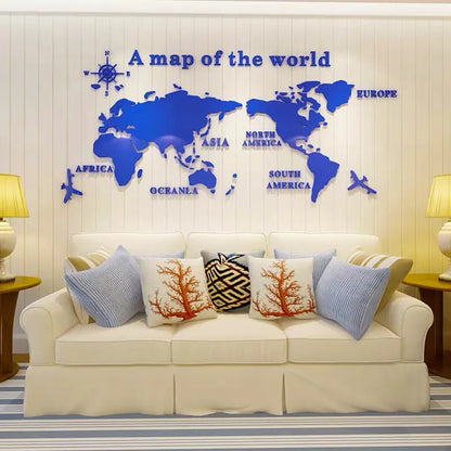 3D World Map Wall